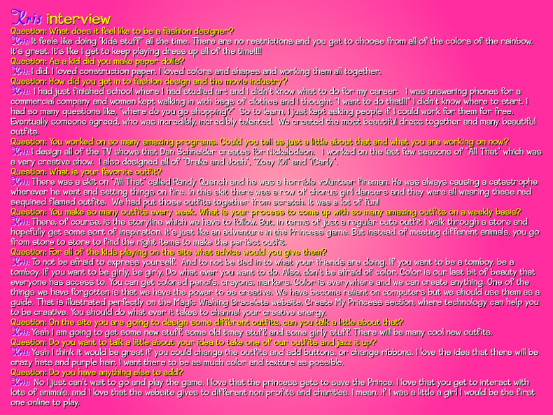 Kris Dangl Interview - Fashion Designer for Princess Renee, iCarly, Zoey 101, Drake and Josh